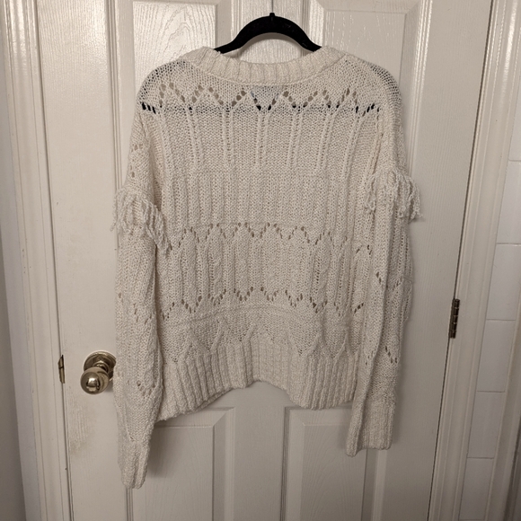 Old Navy Knit Sweater with Shoulder Fringe Large Winter Cozy - Picture 2 of 3